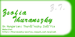 zsofia thuranszky business card